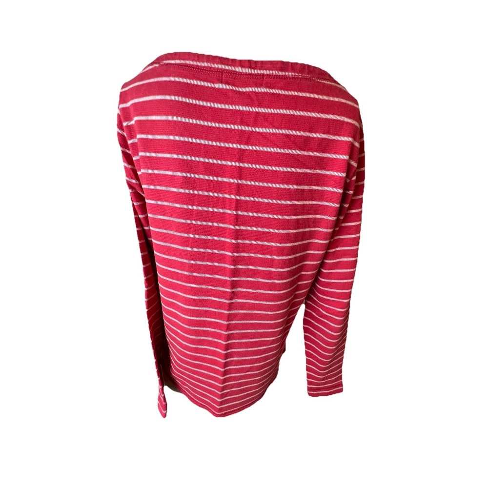 LRL Lauren Jeans Co. RALPH LAUREN Red Stripe 100% Cotton Zip Pocket Top M - Picture 3 of 15